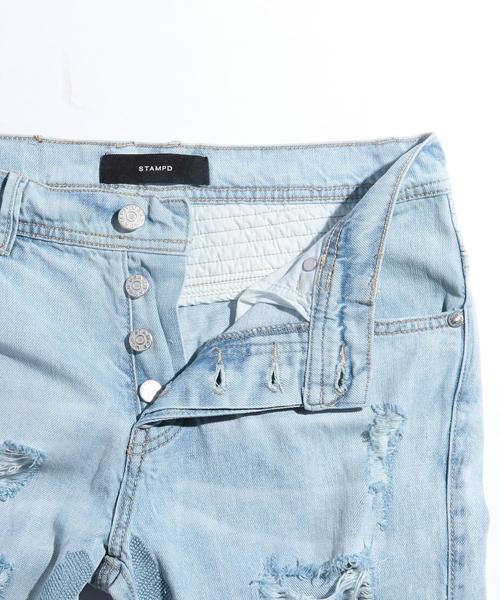 STAMPD(スタンプド)の「<STAMPD(スタンプド)> MOTO REPAIRD DNM/デニムパンツ(デニムパンツ・メンズ・コバルトブルー/ダークグレー・28inch/30inch/32inch)」の4枚目の写真