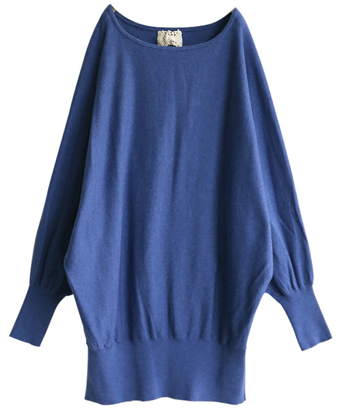 osharewalker（オシャレウォーカー）の「『ボートネックドルマンコットンニット』（ニット/セーター・レディース・レッド/ネイビー/アイボリー/ブラック/ライトベージュ/カーキ/グリーン/チャコールグレー/ターメリック/マジェンタ/ロイヤルブルー/グレー系その他/ブルー系その他/ワイン/オレンジ系その他/テラコッタ/オリーブ/ブルー系その他2/コーラルピンク/杢グレー/ブラウン/ネイビー系/パープル・FREE）」の15枚目の写真