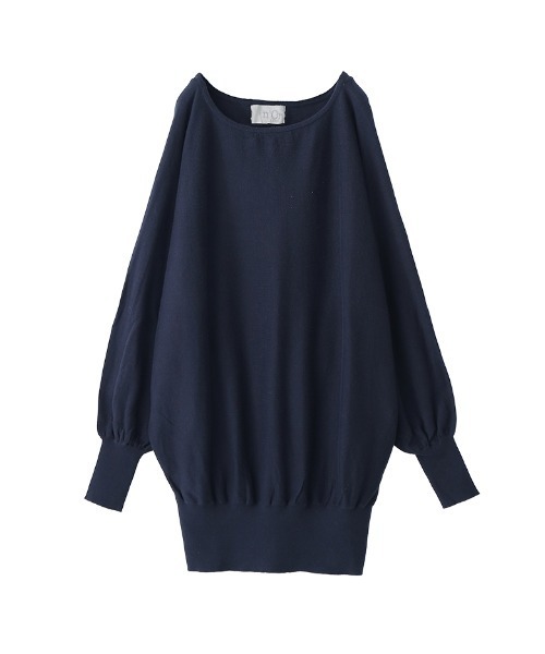 osharewalker（オシャレウォーカー）の「『ボートネックドルマンコットンニット』（ニット/セーター・レディース・レッド/ネイビー/アイボリー/ブラック/ライトベージュ/カーキ/グリーン/チャコールグレー/ターメリック/マジェンタ/ロイヤルブルー/グレー系その他/ブルー系その他/ワイン/オレンジ系その他/テラコッタ/オリーブ/ブルー系その他2/コーラルピンク/杢グレー/ブラウン/ネイビー系/パープル・FREE）」の12枚目の写真