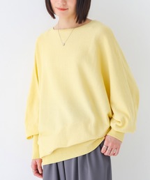ボートネックドルマンコットンニット