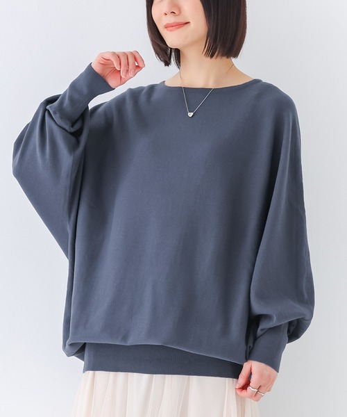 osharewalker(オシャレウォーカー)の「ボートネックドルマンコットンニット(ニット/セーター・レディース・レッド/ネイビー/アイボリー/ブラック/ライトベージュ/カーキ/グリーン/チャコールグレー/ターメリック/マジェンタ/ロイヤルブルー/グレー系その他/ブルー系その他/ワイン/オレンジ系その他/テラコッタ/オリーブ/ブルー系その他2/コーラルピンク/杢グレー/ブラウン/ネイビー系/パープル/ベージュ系/オレンジ系/グレイッシュブルー/ライトイエロー・FREE)」の16枚目の写真