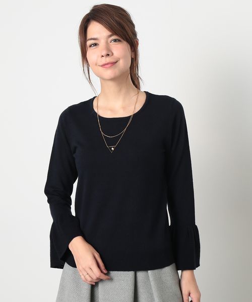 ROPE' PICNIC（ロペピクニック）の「フレアー袖ニット（ニット/セーター・レディース・ネイビー/グレー/ワイン/キナリ・38）」の4枚目の写真