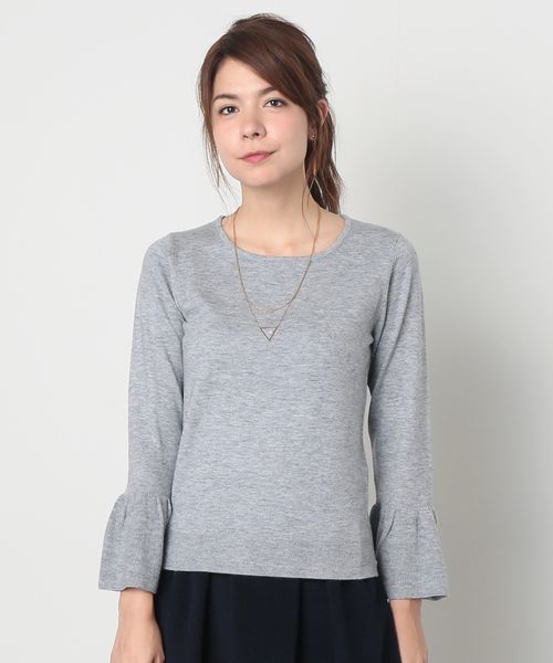 ROPE' PICNIC（ロペピクニック）の「フレアー袖ニット（ニット/セーター・レディース・ネイビー/グレー/ワイン/キナリ・38）」の3枚目の写真