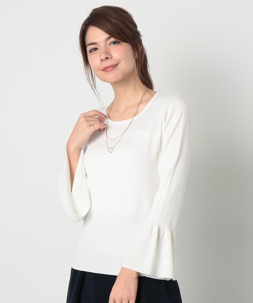 ROPE' PICNIC（ロペピクニック）の「フレアー袖ニット（ニット/セーター・レディース・ネイビー/グレー/ワイン/キナリ・38）」の2枚目の写真