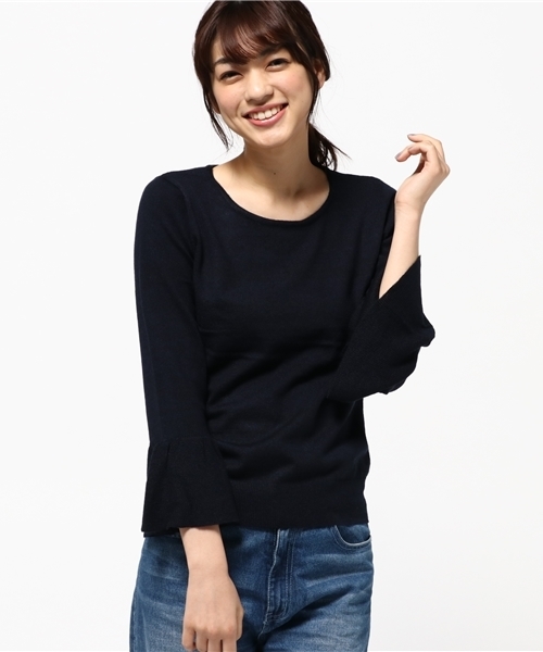 ROPE' PICNIC（ロペピクニック）の「フレアー袖ニット（ニット/セーター・レディース・ネイビー/グレー/ワイン/キナリ・38）」の16枚目の写真