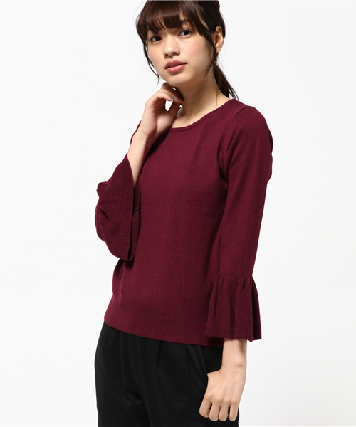 ROPE' PICNIC（ロペピクニック）の「フレアー袖ニット（ニット/セーター・レディース・ネイビー/グレー/ワイン/キナリ・38）」の17枚目の写真