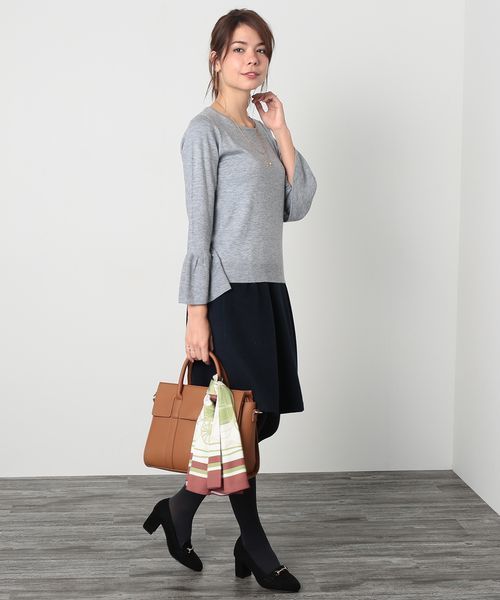 ROPE' PICNIC（ロペピクニック）の「フレアー袖ニット（ニット/セーター・レディース・ネイビー/グレー/ワイン/キナリ・38）」の13枚目の写真