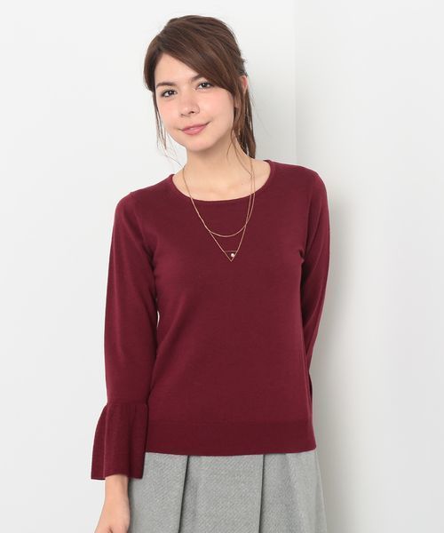 ROPE' PICNIC（ロペピクニック）の「フレアー袖ニット（ニット/セーター・レディース・ネイビー/グレー/ワイン/キナリ・38）」の5枚目の写真