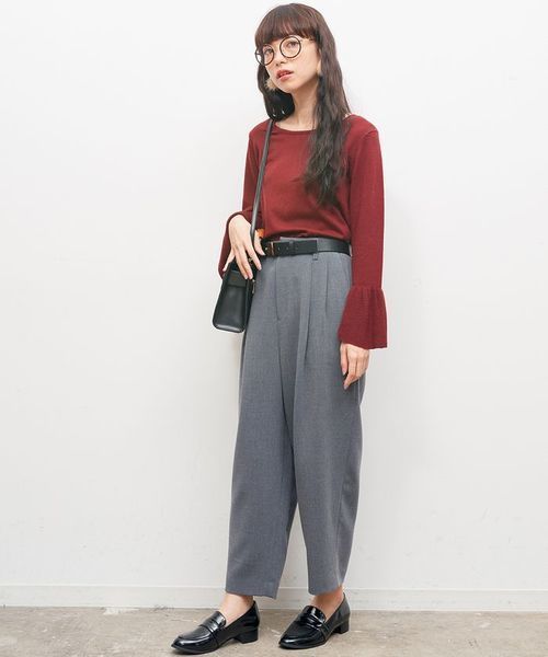 ROPE' PICNIC（ロペピクニック）の「フレアー袖ニット（ニット/セーター・レディース・ネイビー/グレー/ワイン/キナリ・38）」の18枚目の写真