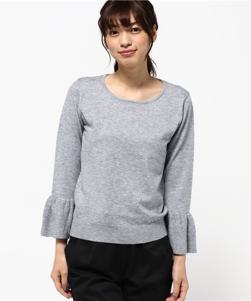 ROPE' PICNIC（ロペピクニック）の「フレアー袖ニット（ニット/セーター・レディース・ネイビー/グレー/ワイン/キナリ・38）」の6枚目の写真