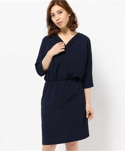 N.（N. Natural Beauty Basic）（エヌエヌナチュラルビューティーベーシック）の「フロントフリルワンピース（ワンピース・レディース・グレー/ベージュ/ネイビー・MEDIUM）」の3枚目の写真