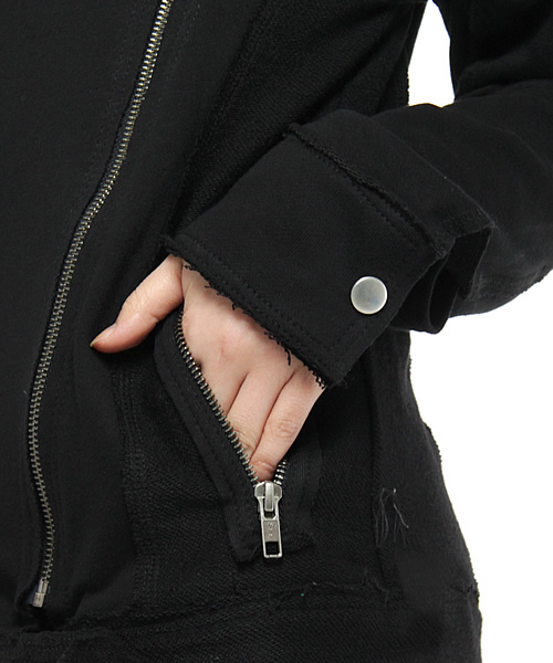 Jel'emets solo（ジェレメッツソロ）の「切替ライダースPK（パーカー・レディース・ブラック/チャコールグレー・MEDIUM/SMALL）」の8枚目の写真