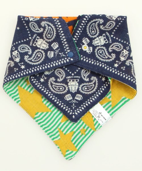 BREEZE(ブリーズ)の「2WAY ハンカチスタイ(BOY)(スタイ/よだれかけ・キッズ・グリーン/ネイビー・80)」の6枚目の写真