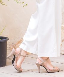9cm細ヒール華奢見せアンクルストラップサンダル