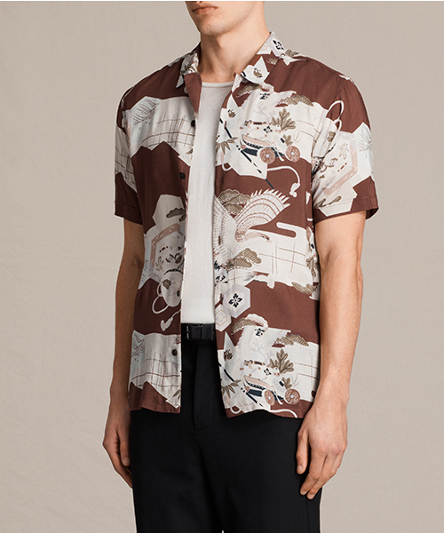 ALLSAINTS（オールセインツ）の「【本日セール終了】OLOKU SS SHIRT（シャツ/ブラウス・メンズ・ボルドー・SMALL/MEDIUM/X-SMALL/LARGE）」の3枚目の写真