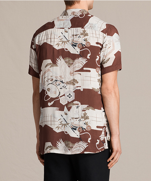 ALLSAINTS（オールセインツ）の「【本日セール終了】OLOKU SS SHIRT（シャツ/ブラウス・メンズ・ボルドー・SMALL/MEDIUM/X-SMALL/LARGE）」の4枚目の写真