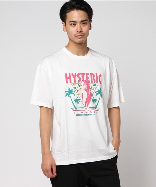 HYSTERIC GLAMOUR（ヒステリックグラマー）の「EVERYDAY IS A VACATION プリント Tシャツ（Tシャツ/カットソー・メンズ・ホワイト/ピンク/ブラック・X-SMALL/SMALL/LARGE/MEDIUM）」の6枚目の写真