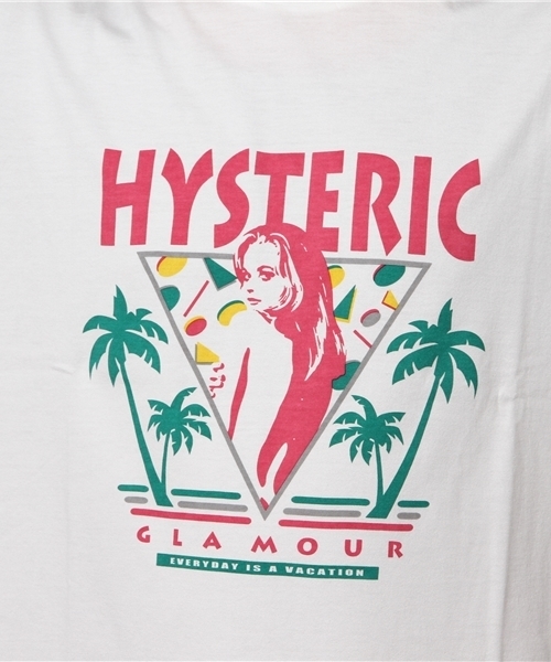 HYSTERIC GLAMOUR（ヒステリックグラマー）の「EVERYDAY IS A VACATION プリント Tシャツ（Tシャツ/カットソー・メンズ・ホワイト/ピンク/ブラック・X-SMALL/SMALL/LARGE/MEDIUM）」の9枚目の写真