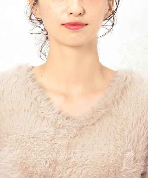 green label relaxing（グリーンレーベルリラクシング）の「CF フェザーヤーン Vネック ニット ◆（ニット/セーター・レディース・オリーブ/ライトグレー/ライトピンク・FREE）」の8枚目の写真