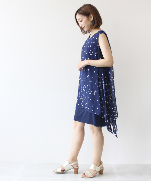 セール The インナージャージスタープリントノースリーブワンピース ワンピース Tite In The In Tite Store ティテ インザ ストア のファッション