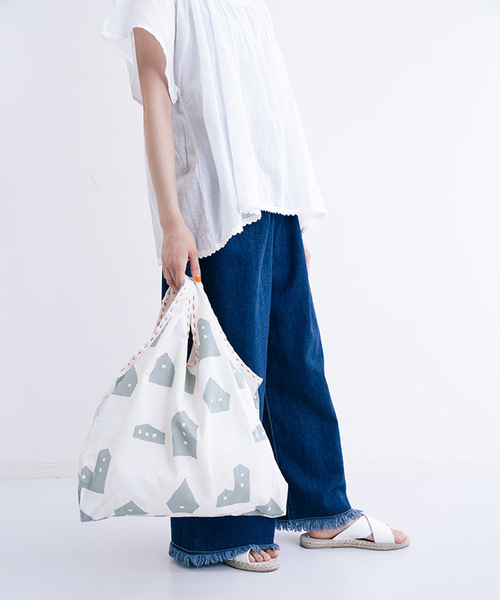 MERLOT（メルロー）の「インド綿おうち柄バッグ4937（トートバッグ・レディース・ベージュ/グレー・FREE）」の5枚目の写真