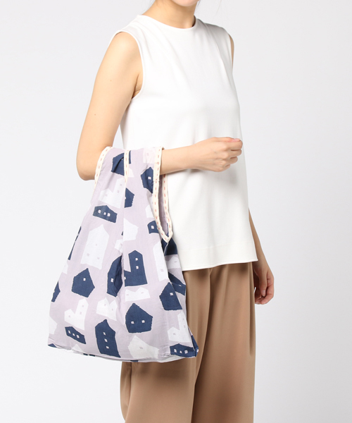 MERLOT（メルロー）の「インド綿おうち柄バッグ4937（トートバッグ・レディース・ベージュ/グレー・FREE）」の3枚目の写真