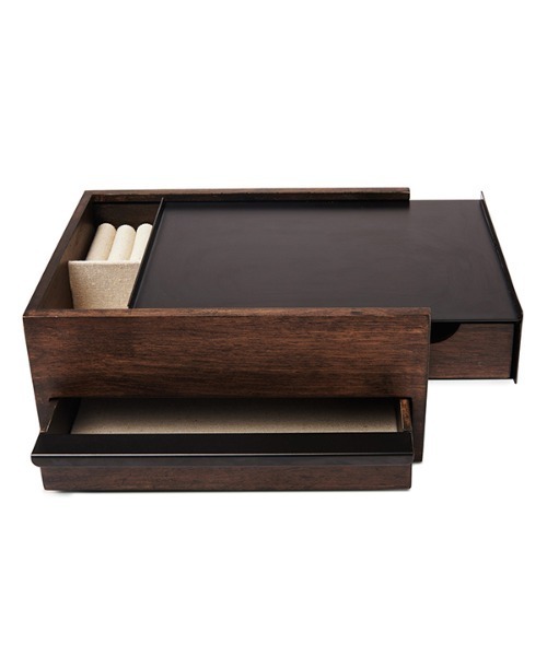 収納 Umbra/ストーイット ジュエリーボックス ブラック×ウォルナット レディース メンズ アンブラ ムーナストレージボックス ブラック 21014748048