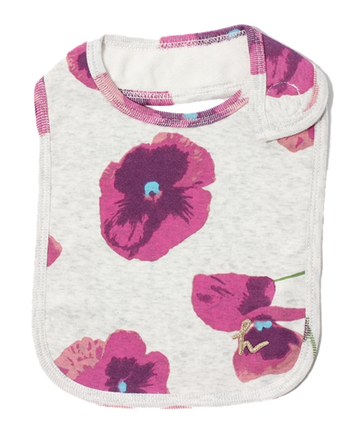 HAKKA BABY（ハッカベビー）の「[ベビー]『COTTON CANDY』シリーズ すみれプリントスタイ（スタイ/よだれかけ・キッズ・ピンク/パープル・FREE）」の2枚目の写真