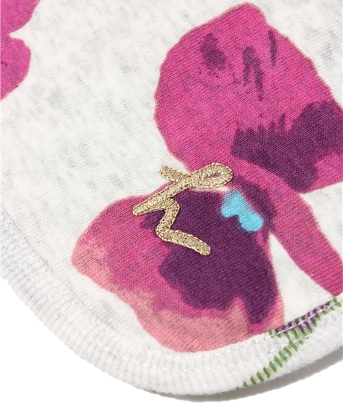 HAKKA BABY（ハッカベビー）の「[ベビー]『COTTON CANDY』シリーズ すみれプリントスタイ（スタイ/よだれかけ・キッズ・ピンク/パープル・FREE）」の4枚目の写真