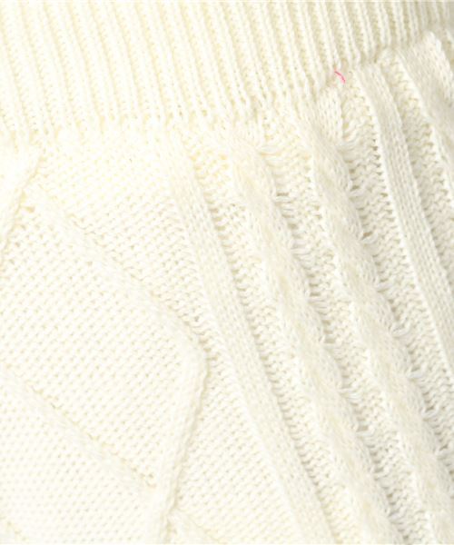 KOBE LETTUCE（コウベレタス）の「ケーブル編みニットワイドパンツ【セットアップOK】（その他パンツ・レディース・ブラック/アイボリー/グレー/モカ・FREE）」の7枚目の写真