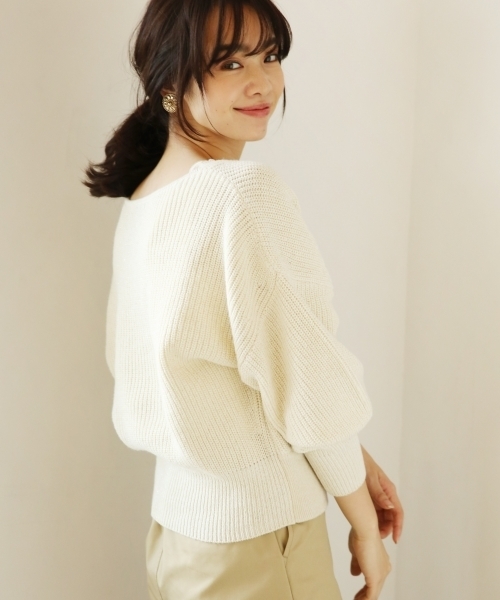 A part by（アパートバイ）の「【洗濯機で洗える】5GCAラメカシュクールPO 780418（ニット/セーター・レディース・ホワイト/ブラック/ベージュ・FREE）」の4枚目の写真