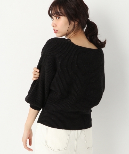 A part by（アパートバイ）の「【洗濯機で洗える】5GCAラメカシュクールPO 780418（ニット/セーター・レディース・ホワイト/ブラック/ベージュ・FREE）」の8枚目の写真