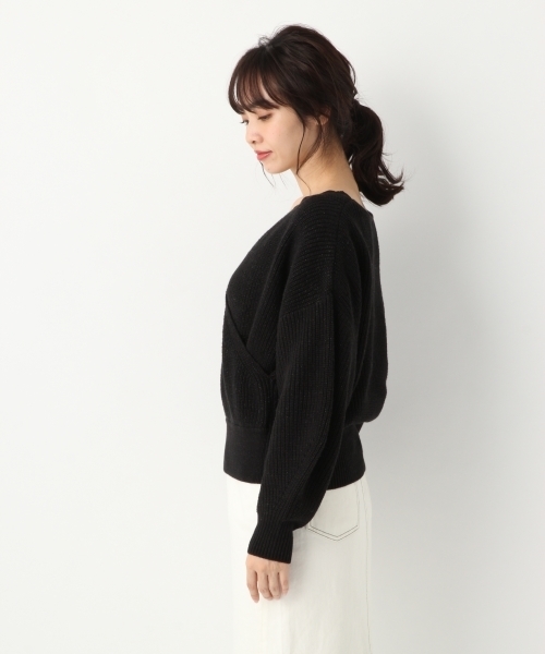 A part by（アパートバイ）の「【洗濯機で洗える】5GCAラメカシュクールPO 780418（ニット/セーター・レディース・ホワイト/ブラック/ベージュ・FREE）」の10枚目の写真