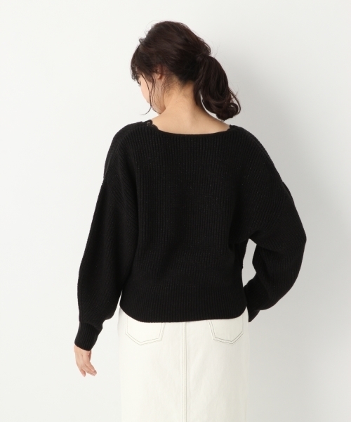 A part by（アパートバイ）の「【洗濯機で洗える】5GCAラメカシュクールPO 780418（ニット/セーター・レディース・ホワイト/ブラック/ベージュ・FREE）」の11枚目の写真