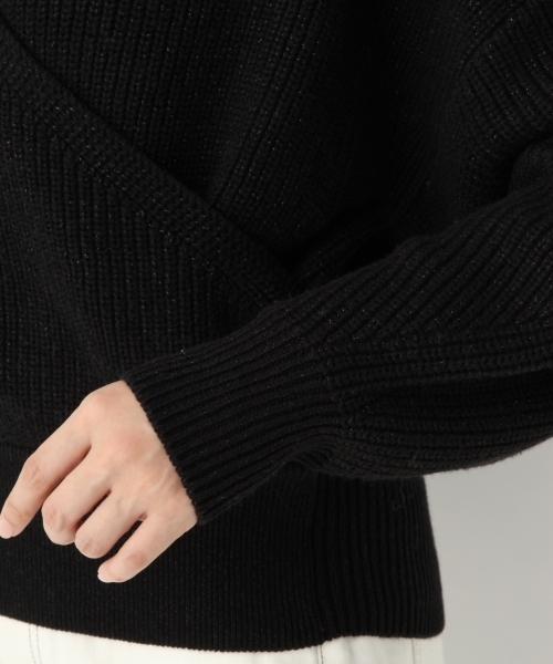 A part by（アパートバイ）の「【洗濯機で洗える】5GCAラメカシュクールPO 780418（ニット/セーター・レディース・ホワイト/ブラック/ベージュ・FREE）」の14枚目の写真