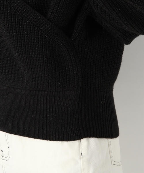 A part by（アパートバイ）の「【洗濯機で洗える】5GCAラメカシュクールPO 780418（ニット/セーター・レディース・ホワイト/ブラック/ベージュ・FREE）」の15枚目の写真