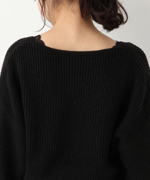 A part by（アパートバイ）の「【洗濯機で洗える】5GCAラメカシュクールPO 780418（ニット/セーター・レディース・ホワイト/ブラック/ベージュ・FREE）」の16枚目の写真