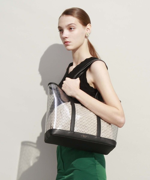 TOPKAPI（トプカピ）の「レザーコンビ・ビニールトートバッグ（トートバッグ・レディース・ブラック/キャメル・FREE）」の13枚目の写真