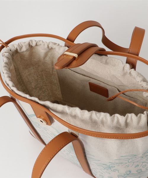 TOPKAPI（トプカピ）の「レザーコンビ・ビニールトートバッグ（トートバッグ・レディース・ブラック/キャメル・FREE）」の5枚目の写真