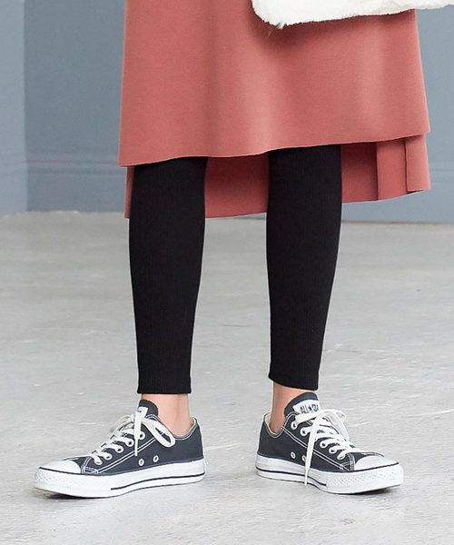 KOBE LETTUCE（コウベレタス）の「ストレッチコットンリブレギンス レディース レッグウェア ボトムス スパッツ（レギンス/スパッツ・レディース・アイボリー/グレー/ブラック/チャコールグレー/ベージュ/ブラウン・FREE）」の3枚目の写真