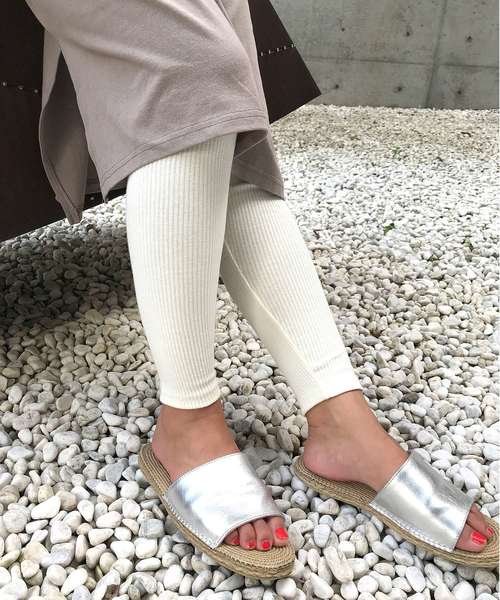 KOBE LETTUCE（コウベレタス）の「ストレッチコットンリブレギンス レディース レッグウェア ボトムス スパッツ（レギンス/スパッツ・レディース・アイボリー/グレー/ブラック/チャコールグレー/ベージュ/ブラウン・FREE）」の11枚目の写真