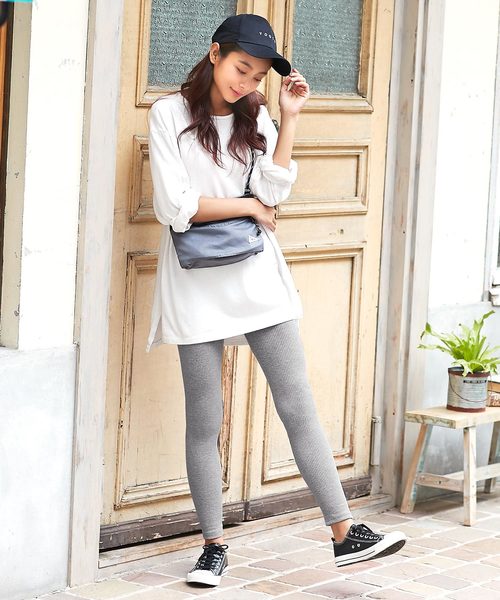 KOBE LETTUCE（コウベレタス）の「ストレッチコットンリブレギンス レディース レッグウェア ボトムス スパッツ（レギンス/スパッツ・レディース・アイボリー/グレー/ブラック/チャコールグレー/ベージュ/ブラウン・FREE）」の16枚目の写真