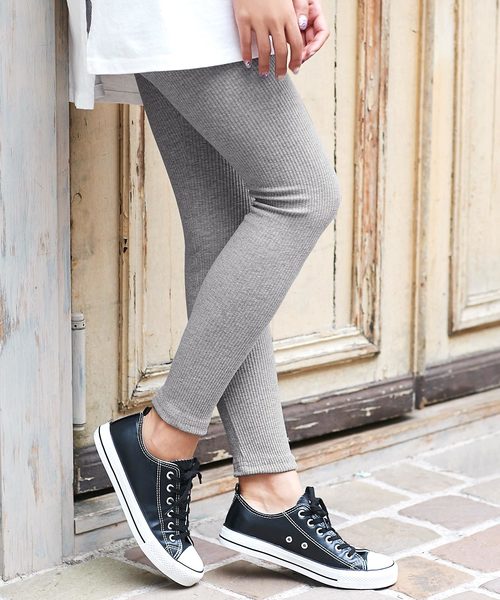KOBE LETTUCE（コウベレタス）の「ストレッチコットンリブレギンス レディース レッグウェア ボトムス スパッツ（レギンス/スパッツ・レディース・アイボリー/グレー/ブラック/チャコールグレー/ベージュ/ブラウン・FREE）」の22枚目の写真