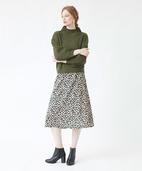 titivate（ティティベイト）の「ﾀﾞﾙﾒｼｱﾝ柄ﾌﾚｱｽｶｰﾄ（スカート・レディース・ベージュ/ブラック・S/L/M）」の2枚目の写真