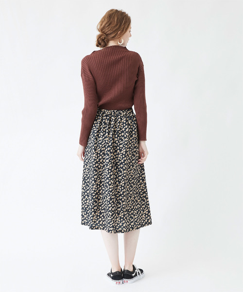 titivate（ティティベイト）の「ﾀﾞﾙﾒｼｱﾝ柄ﾌﾚｱｽｶｰﾄ（スカート・レディース・ベージュ/ブラック・S/L/M）」の8枚目の写真