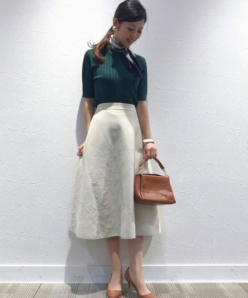 YECCA VECCA（イェッカヴェッカ）の「フレアニットスカート（スカート・レディース・ブラック/パープル/アイボリー/キャメル・FREE）」の2枚目の写真