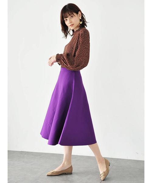 YECCA VECCA（イェッカヴェッカ）の「フレアニットスカート（スカート・レディース・ブラック/パープル/アイボリー/キャメル・FREE）」の13枚目の写真