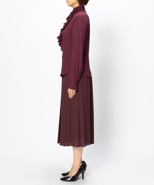 NARACAMICIE(ナラカミーチェ)の「ジョーゼットフリル長袖ブラウス(シャツ/ブラウス・レディース・ブラック/ベージュ/ボルドー/ピンク・SMALL/MEDIUM/LARGE)」の17枚目の写真