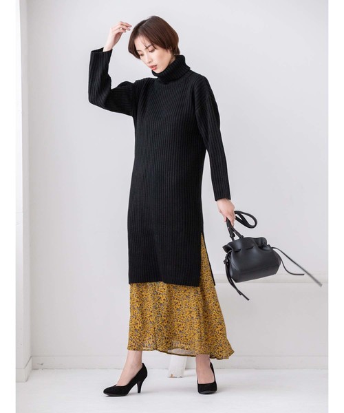 fifth（フィフス）の「タートルロングニットワンピース（ワンピース・レディース・ブラック/モカ・MEDIUM）」の15枚目の写真