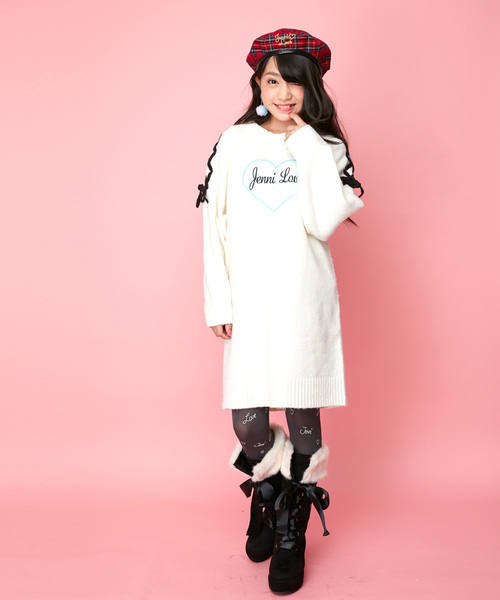 JENNI love(ジェニィラブ)の「80D総柄タイツ(タイツ/ストッキング・キッズ・ブラック/グレー・130cm/150cm)」の7枚目の写真